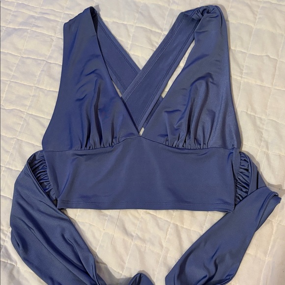 Urban Outfitters Halter Top 70s inspired Blue, Coquette girl, Top, Size Small - Picture 9 of 13